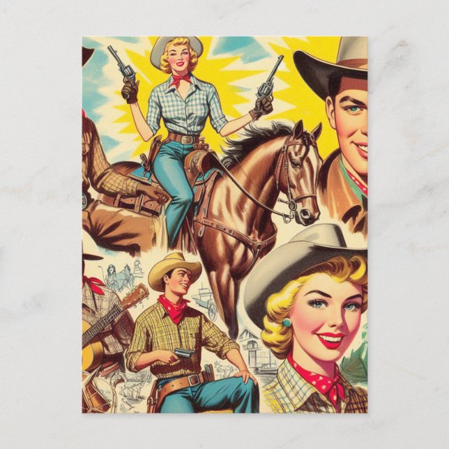 Postal Vintage Country Seamless Ilustracion (Anverso)