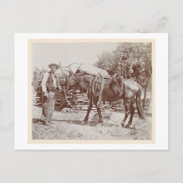Postal Vintage Cowboy 1900 (Anverso)