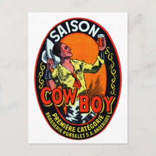 Postal Vintage Cowboy Ale