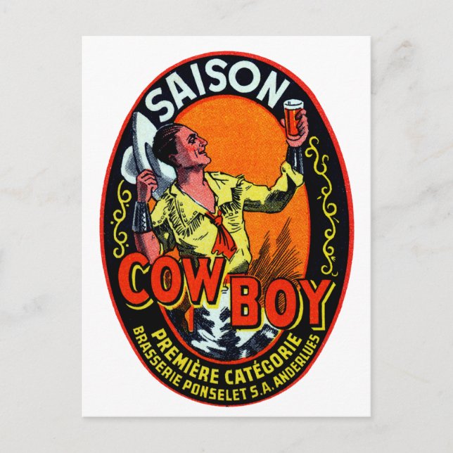 Postal Vintage Cowboy Ale (Anverso)