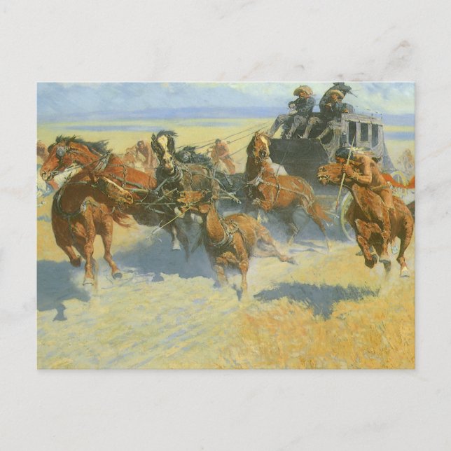 Postal Vintage Cowboy, dueña del líder nocturno, Remingto (Anverso)