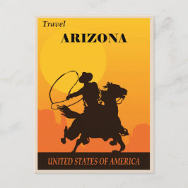 Postal Vintage Cowboy Travel Arizona