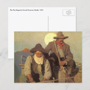 Postal Vintage Cowboys, The Pay Stage de NC Wyeth