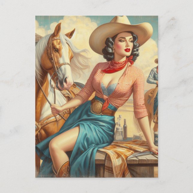 Postal Vintage Cowgirl (Anverso)