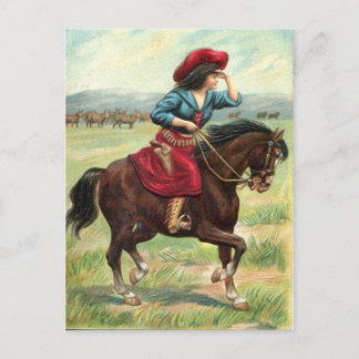 Postal Vintage Cowgirl