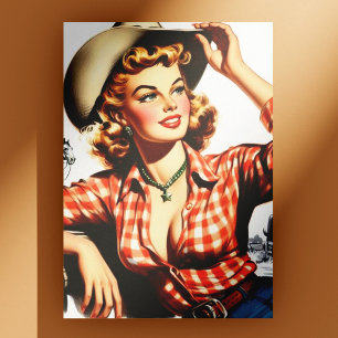 Postal Vintage Cowgirl Pin Up