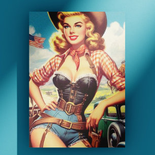 Postal Vintage Cowgirl Pin Up