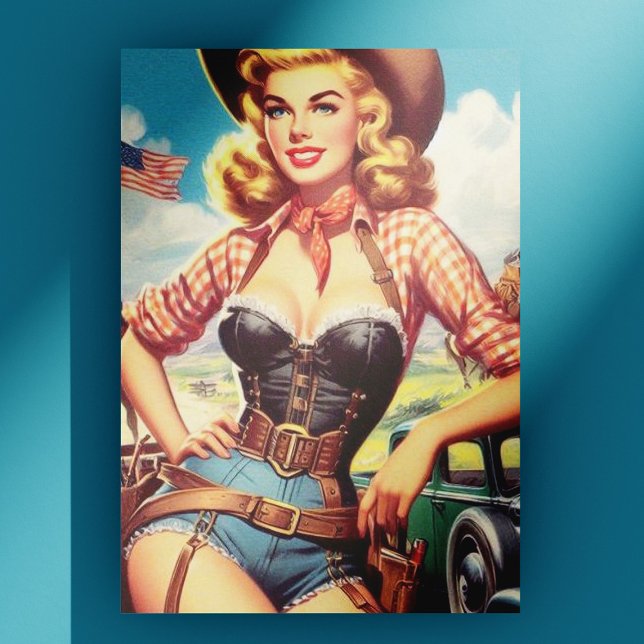 Postal Vintage Cowgirl Pin Up (Subido por el creador)