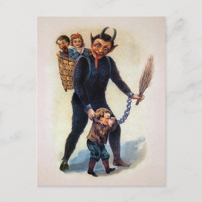 Postal Vintage Creepy Krampus (Anverso)