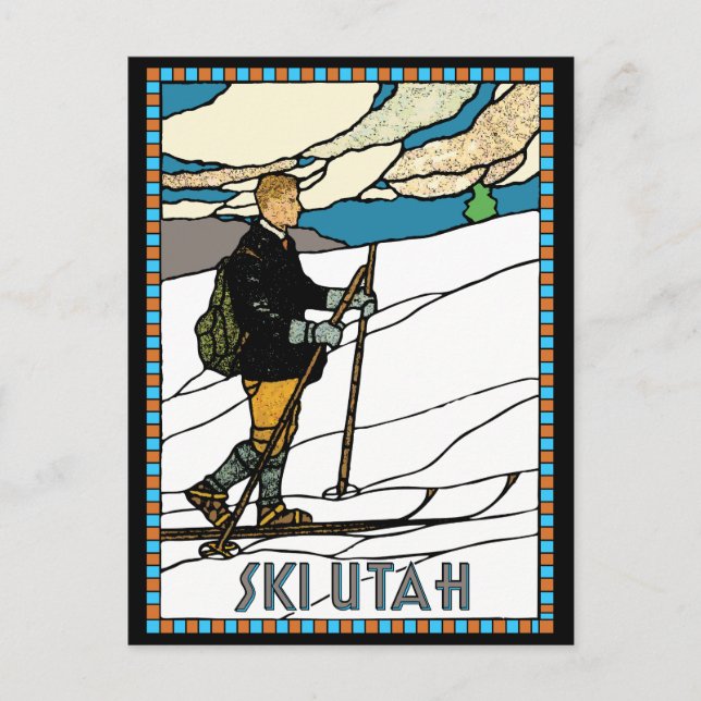 Postal Vintage Cross Country Ski Utah (Anverso)