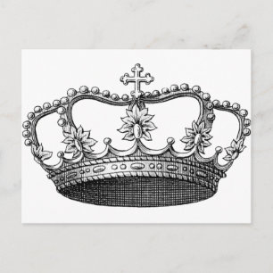 Postal Vintage Crown Black and White