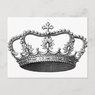 Postal Vintage Crown Black and White