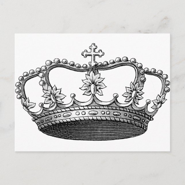 Postal Vintage Crown Black and White (Anverso)