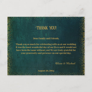Postal Vintage Dark Green Boda Gracias