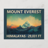 Vintage de acuarela del Monte Everest Himalayas