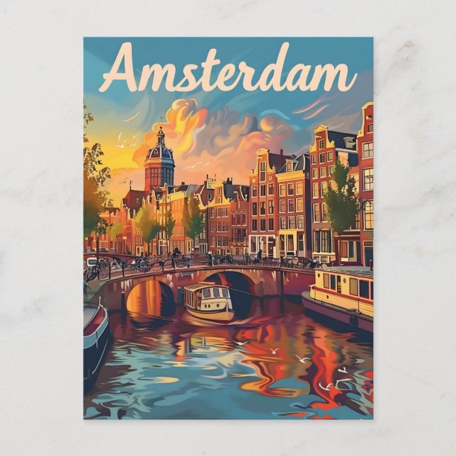 Postal Vintage de Ámsterdam (Anverso)