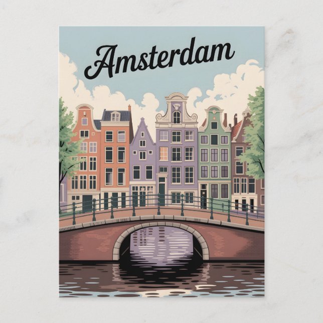 Postal Vintage de Ámsterdam (Anverso)