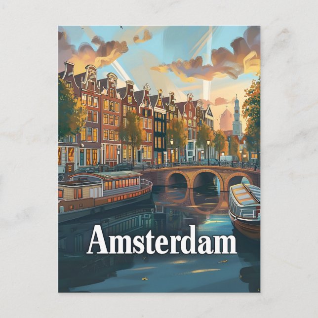 Postal Vintage de Ámsterdam (Anverso)