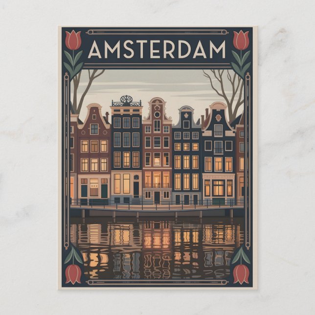 Postal Vintage de Ámsterdam (Anverso)