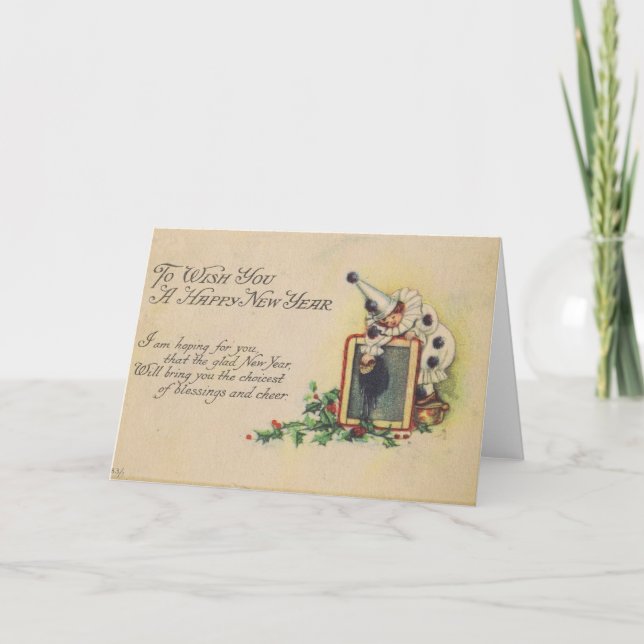 Postal vintage de Año Nuevo 1916 (Anverso)