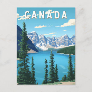 Postal Vintage de arte de viajes en Ilustracion de Canadá