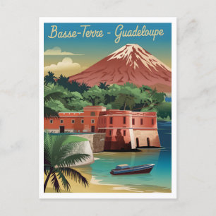 Postal Vintage de Basse-Terre Guadeloupe