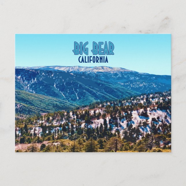 Postal Vintage de Big Bear California Mountains (Anverso)