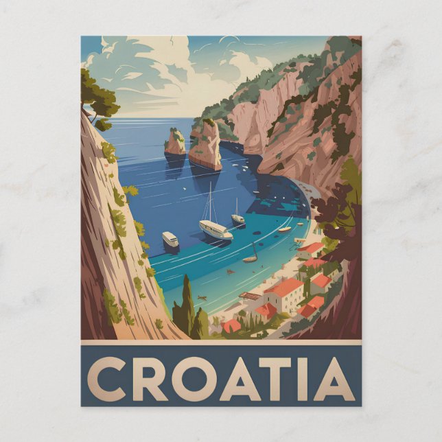Postal Vintage de Croacia (Anverso)