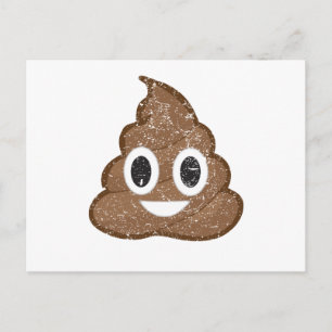Postal Vintage de emoji de poop