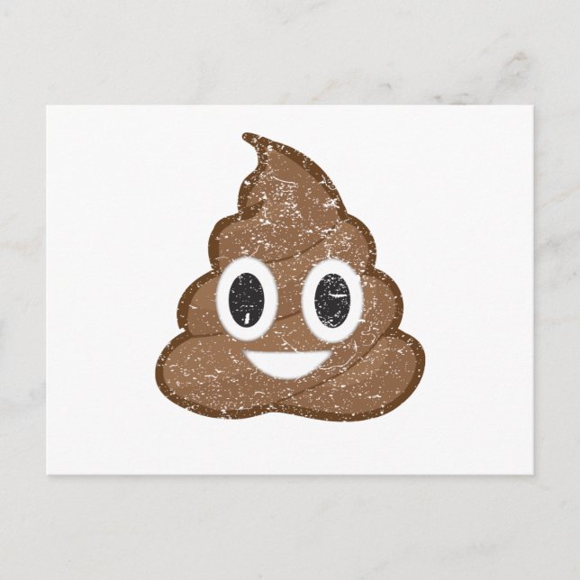 Postal Vintage de emoji de poop (Anverso)