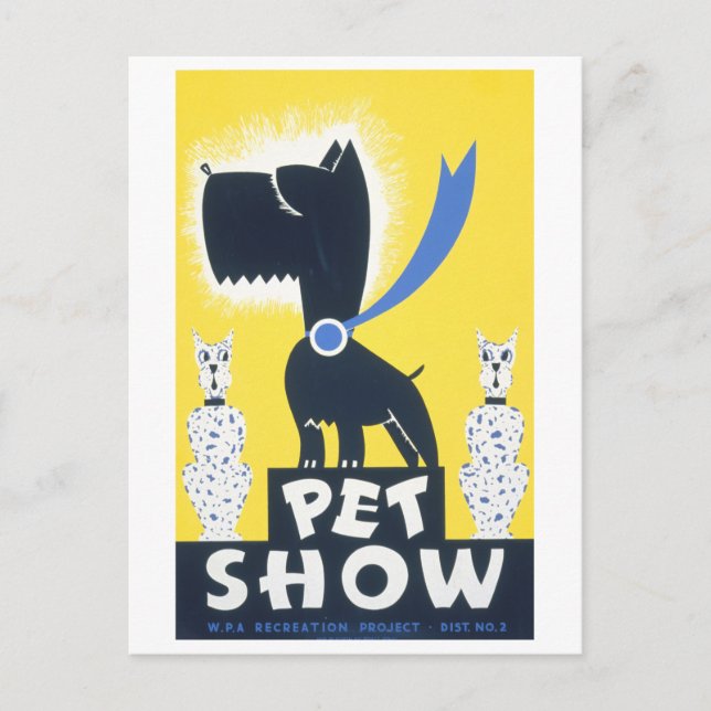Postal Vintage de Exposición de Mascotas WPA (Anverso)