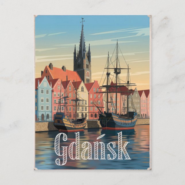 Postal Vintage de Gdansk Poland (Anverso)