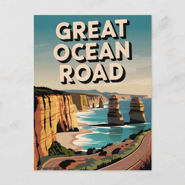 Postal Vintage de Great Ocean Road (Anverso)