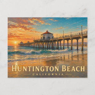 Postal vintage de Huntington Beach California