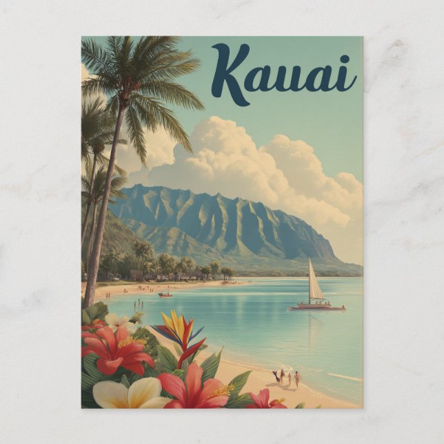 Postal Vintage de Kauai (Anverso)