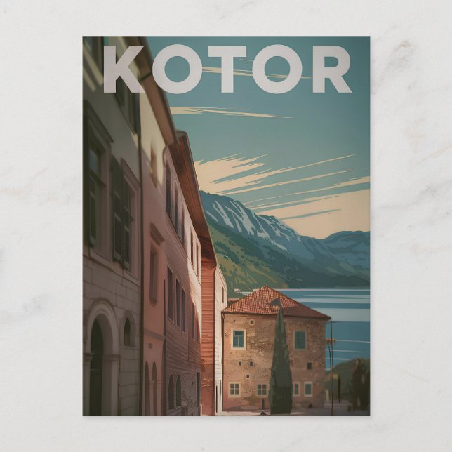 Postal Vintage de Kotor Montenegro (Anverso)