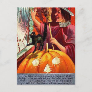 Postal Vintage de KRW Cómo deshacerse de la bruja