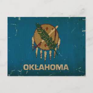 Postal VINTAGE de la bandera del estado de Oklahoma.png