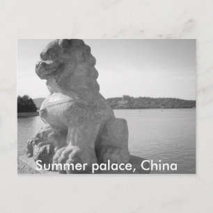 Postal vintage de la estatua del león del palacio