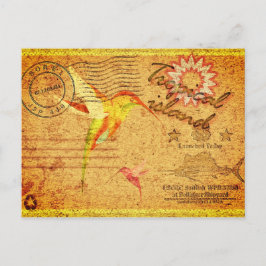 Postal vintage de la isla tropical