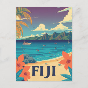 Postal Vintage de la isla tropical de Fiyi