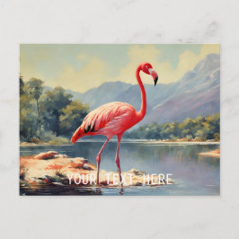 Postal Vintage de la montaña del río Flamingo