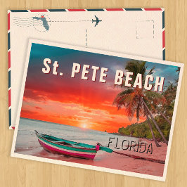 Postal Vintage de la playa St. Pete Beach Florida Palm Tr