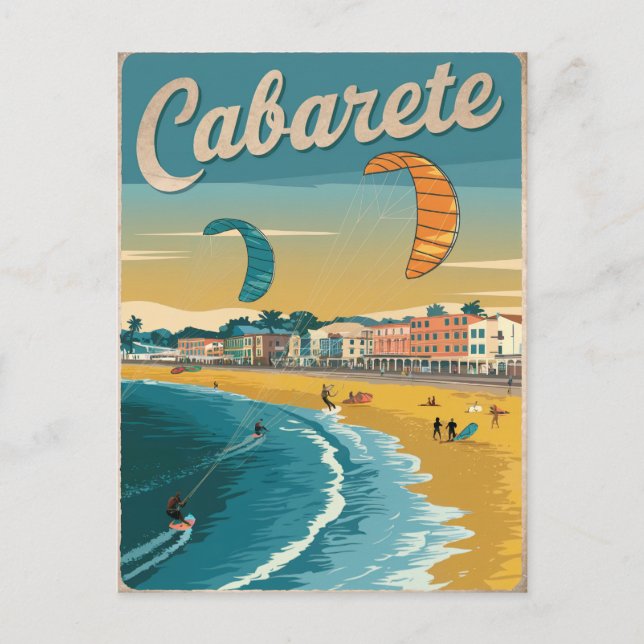 Postal Vintage de la República Dominicana de Cabarete (Anverso)