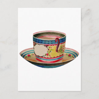 Postal vintage de la taza de té