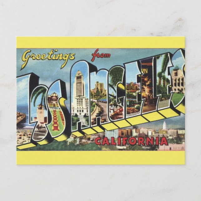 Postal Vintage de Los Ángeles (Anverso)