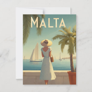 Postal Vintage de los años 50 de Malta