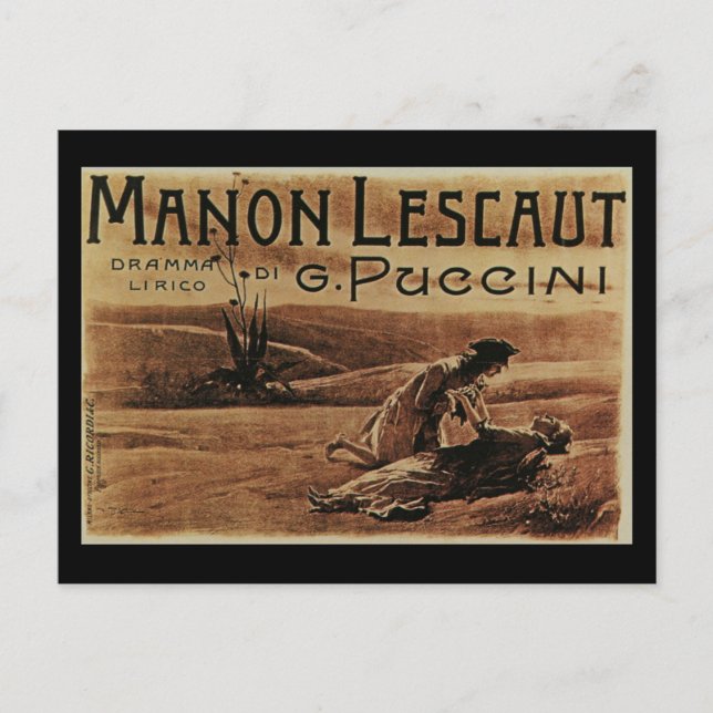 Postal vintage de Manon Lescaut (Anverso)