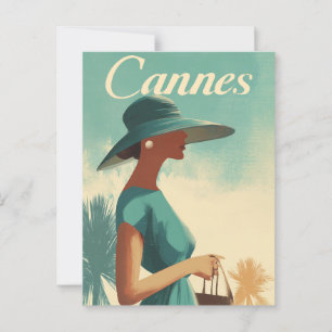 Postal Vintage de moda de Cannes