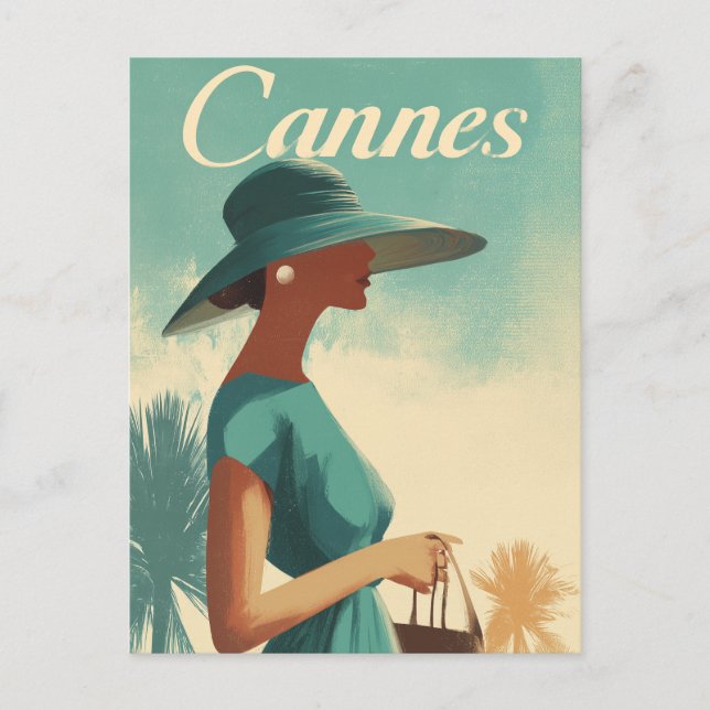 Postal Vintage de moda de Cannes (Anverso)